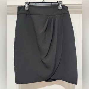 Eva Mendes for New‎ York & Company Black Faux Wrap Skirt Size 14